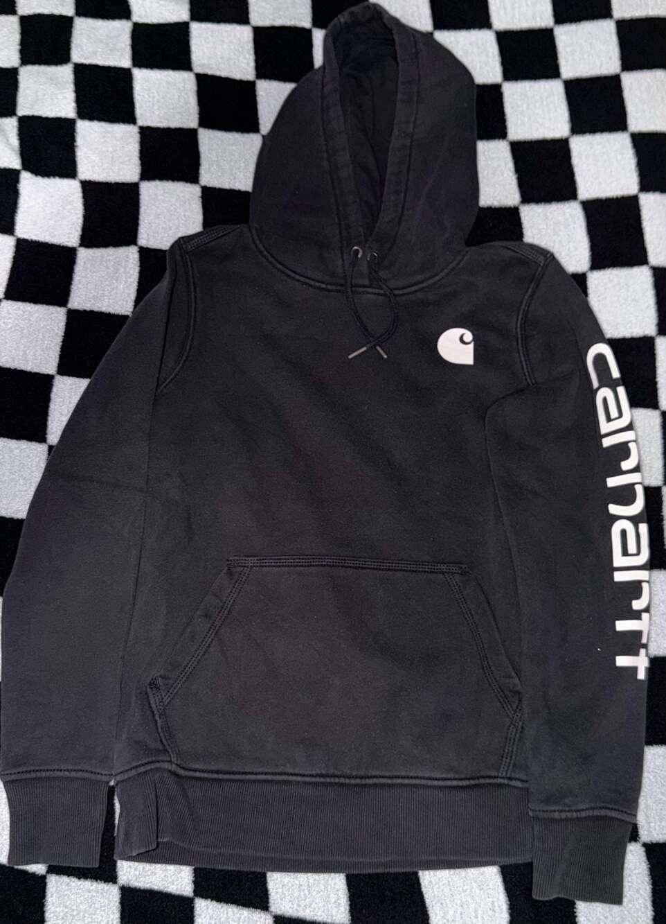 Carhartt Relaxed Fit Sleeve Logo Graphic Hoodie Black Small